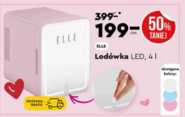 Lodówka LED 4 l promocja w Biedronka