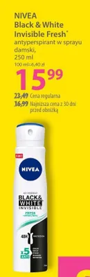 Antyperspirant w sprayu Black & White Invisible Fresh Nivea promocja w Hebe