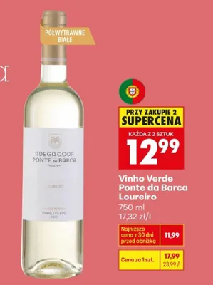 Wino Vinho Verde Ponte da Barca Loureiro promocja w Biedronka