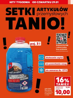 Płyn zimowy do spryskiwaczy szyb i reflektorów 3 l Car Stuff promocja w Kaufland