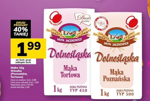 Mąka 1kg Weisbe (Poznańska, Tortowa) promocja w Hitpol