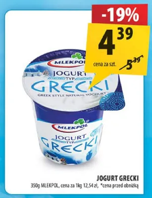 Jogurt Grecki typ naturalny Mlekpol promocja w Arhelan