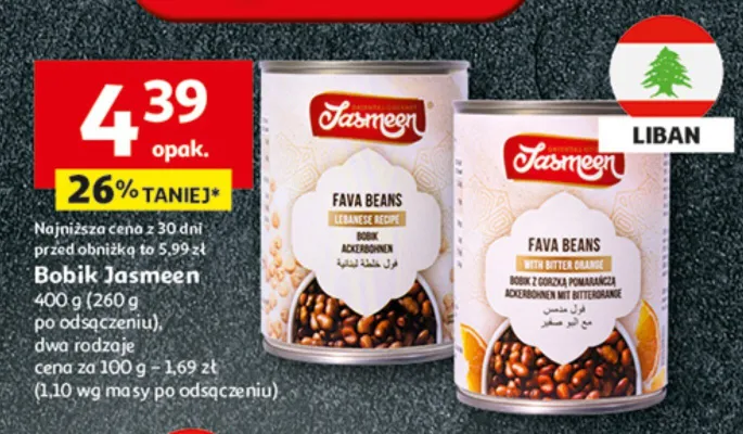 Bobik Jasmeen 400 g (260 g po odsączeniu) dwa rodzaje promocja w Auchan