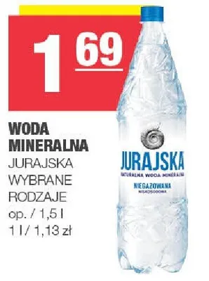Woda mineralna Jurajska wybrane rodzaje promocja w SPAR