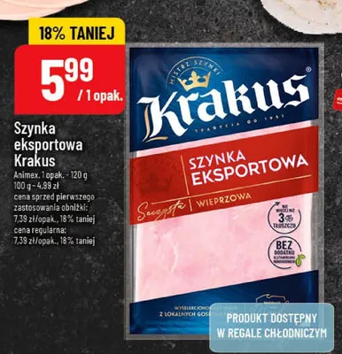 Szynka eksportowa Krakus promocja w POLOmarket