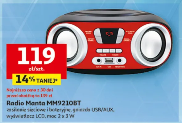 Radio Manta MM9210BT promocja w Auchan