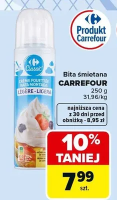 Bita śmietana creme entiere Wiodąca marka delisse promocja w Carrefour
