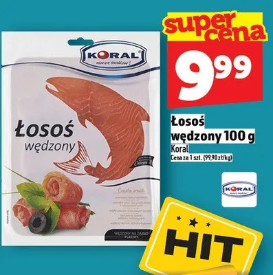 Łosoś wędzony Koral 100 g promocja w TOPAZ