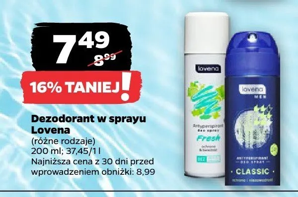 Dezodorant w sprayu (różne rodzaje) Lovena promocja w Netto