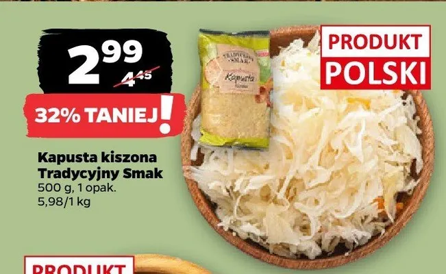 Kapusta kiszona Tradycyjny Smak promocja w Netto