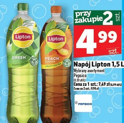 Napój Lipton 1,5L promocja w TOPAZ