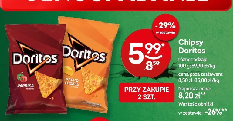 Chipsy Doritos Nacho Cheese promocja w Żabka