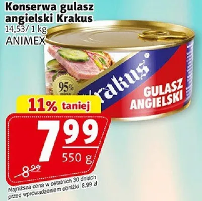 Konserwa gulasz angielski Krakus Animex promocja w Prim Market