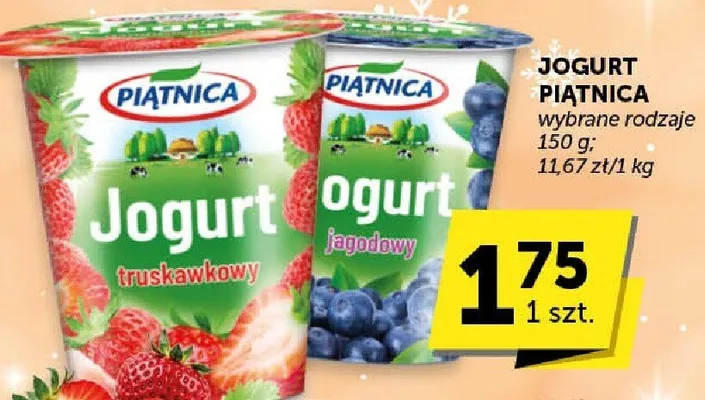 Jogurt Piątnica wybrane rodzaje promocja w Groszek