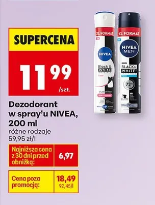 Dezodorant w spray'u, 200 ml NIVEA promocja w Biedronka
