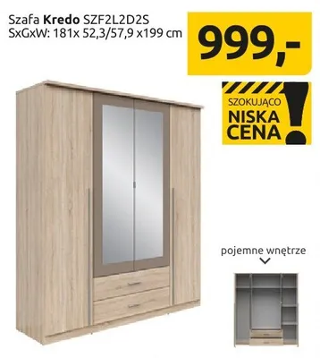Szafa Kredo SZF2L2D2S promocja w Black Red White