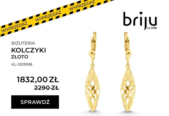 Kolczyki złoto promocja w Briju
