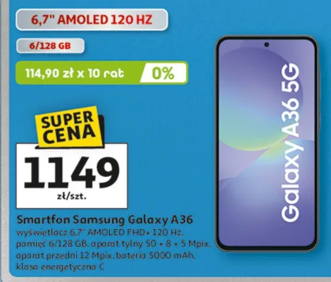 Smartfon Samsung Galaxy A36 promocja w Auchan