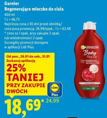 Regenerujące mleczko do ciała 400 ml promocja w Lidl