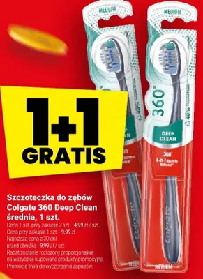 Szczoteczka do zębów Colgate 360 Deep Clean średnia, 1 szt. promocja w Twój Market