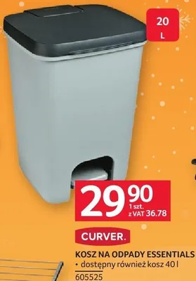 Kosz na odpady CURVER ESSENTIALS 20L promocja w Selgros