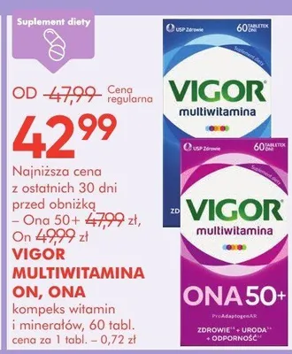 VIGOR MULTIWITAMINA ON, ONA kompleks witamin i minerałów promocja w Super-Pharm