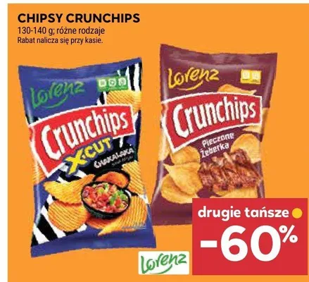 Chipsy Crunchips różne rodzaje Lorenz promocja w Stokrotka