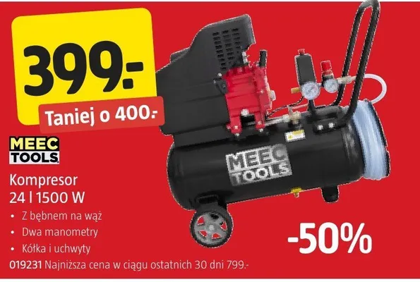Kompresor 24 l 1500 W MEEC TOOLS promocja w Jula