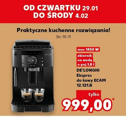 Ekspres do kawy ECAM 12.121.B De'Longhi promocja w Kaufland