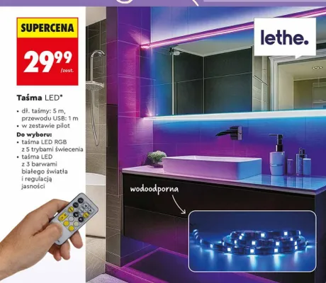 Taśma LED lethe promocja w Biedronka