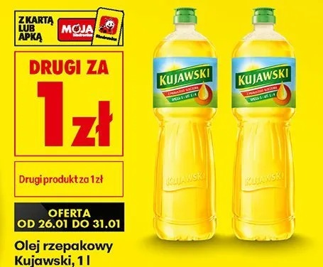 Olej rzepakowy Kujawski 1l promocja w Biedronka