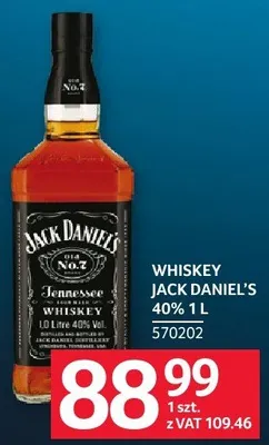Whiskey Jack Daniel's 40% 1 l promocja w Selgros