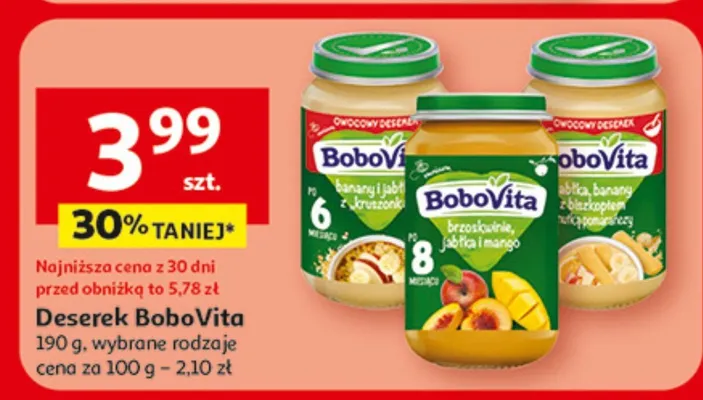 Deserek BoboVita 190 g, wybrane rodzaje promocja w Auchan