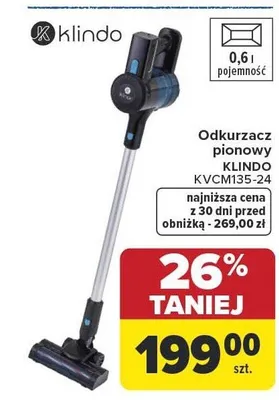 Odkurzacz pionowy KVCM135-24 Klindo promocja w Carrefour