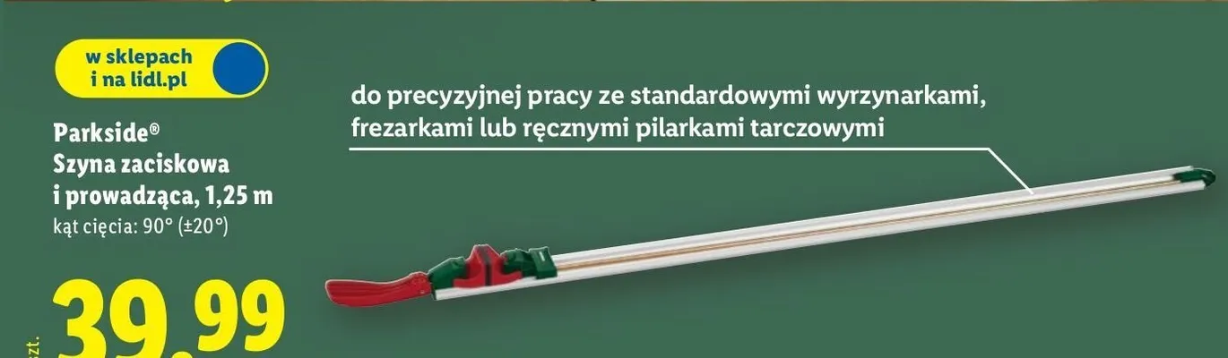 Szyna zaciskowa i prowadząca 1,25m promocja w Lidl