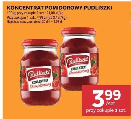 Koncentrat pomidorowy Pudliszki promocja w Stokrotka