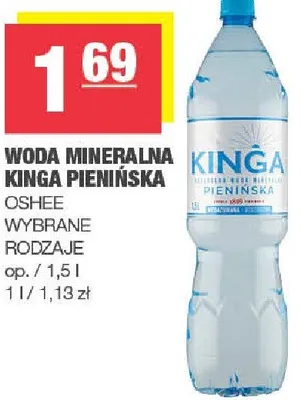 Woda mineralna Kinga Pienińska OSHEE promocja w SPAR
