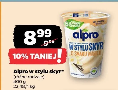 Alpro w stylu skyr* (różne rodzaje) 400 g promocja w Netto