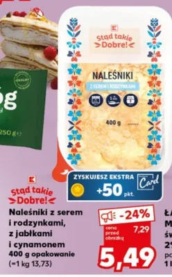 Naleśniki z serem i rodzynkami, z jabłkami i cynamonem promocja w Kaufland