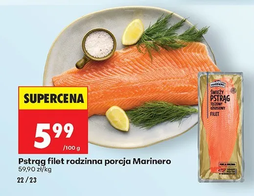 Pstrąg filet rodzinna porcja Marinero promocja w Biedronka
