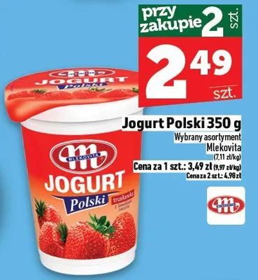 Jogurt Polski Mlekovita 350 g promocja w TOPAZ