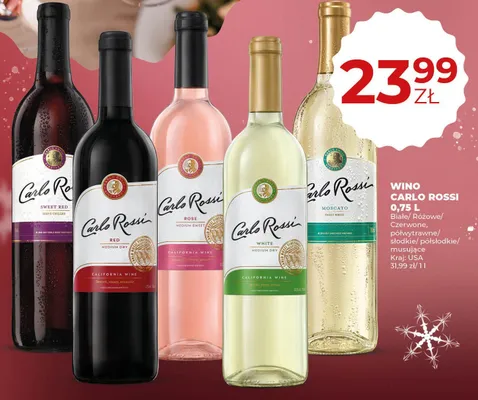 Wino Carlo Rossi Red 0,75L promocja