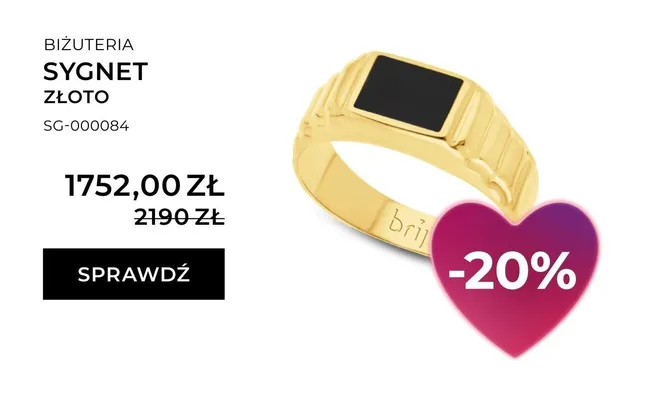 Sygnet złoto promocja w Briju