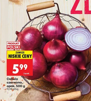 Cebula czerwona, opak. 500 g promocja w Biedronka
