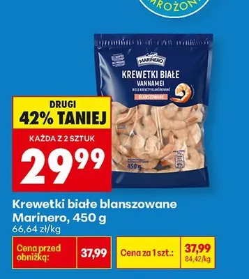 Krewetki białe blanszowane Marinero promocja w Biedronka