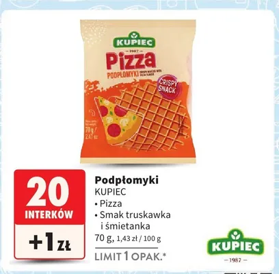 Podpłomyki smak truskawka i śmietanka promocja w Intermarche