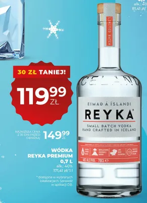 Wódka Reyka Premium 0,7L promocja w Duży Ben