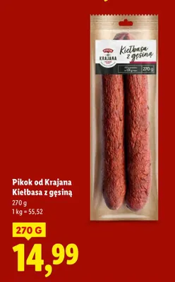 Kiełbasa z gęsiną promocja w Lidl