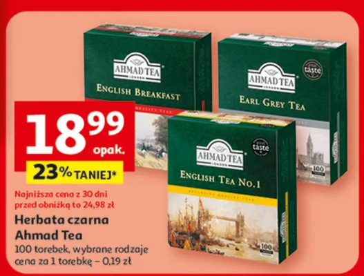 Herbata czarna Ahmad Tea promocja w Auchan
