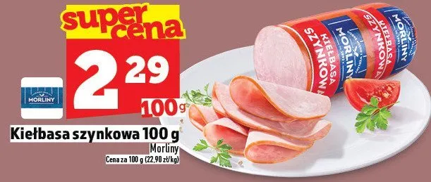 Kiełbasa szynkowa Morliny 100 g promocja w TOPAZ